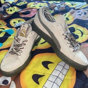 Puma Suede - Beige & Olive Green